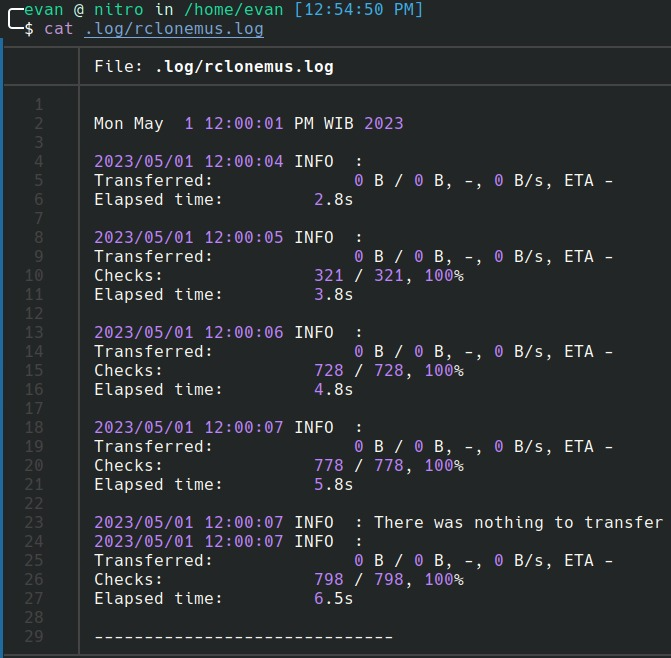 rclone logs